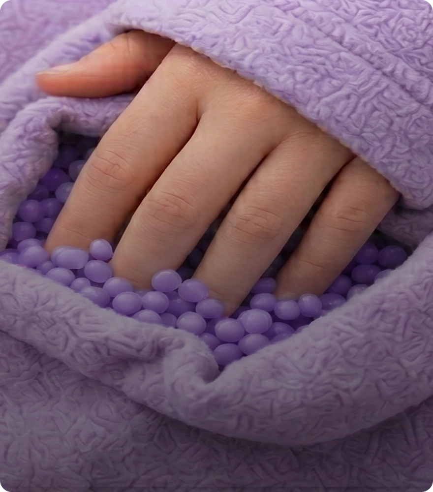 person grabbing hidden fidget pocket